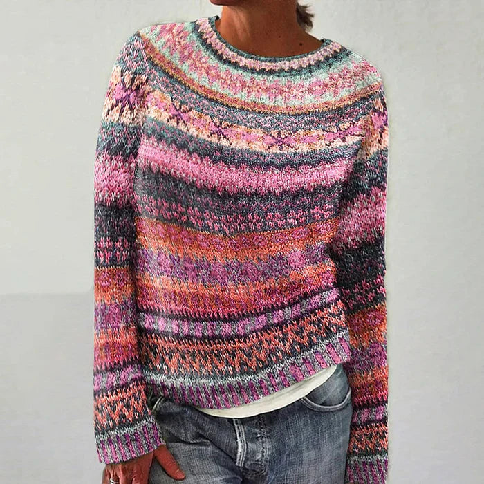 Pull Femme Col Rond à Motifs - Image 2
