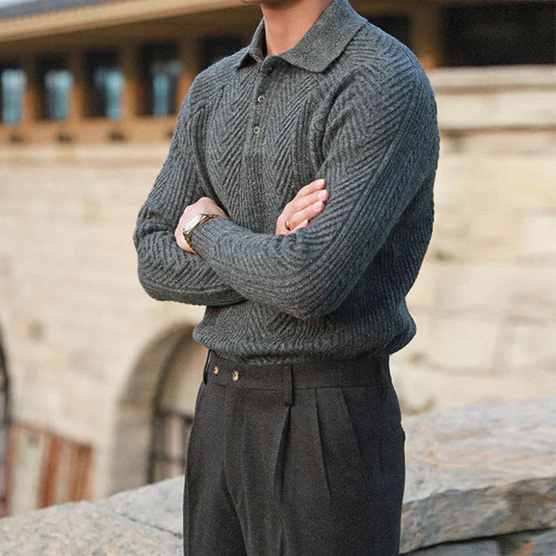 Pull Polo à Manches Longues pour Homme - Image 6