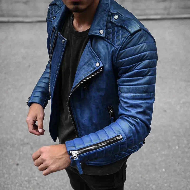 Blouson de motard en cuir pour homme - Image 3