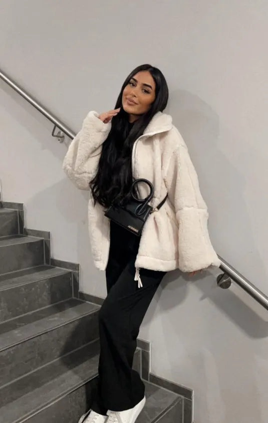 Veste Sherpa Femme Coupe Décontractée - Image 4