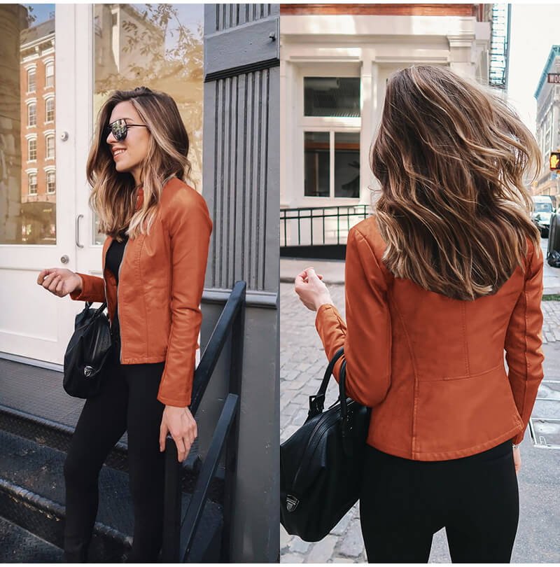 Veste Moto Femme Zippée - Image 6