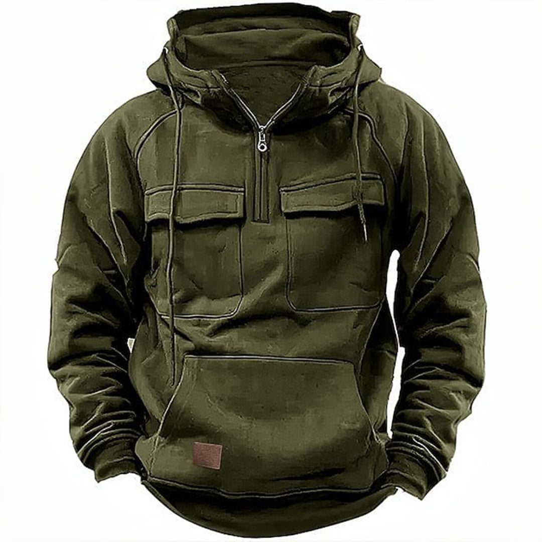 Sweat à Capuche Homme Demi-Zip - Image 2