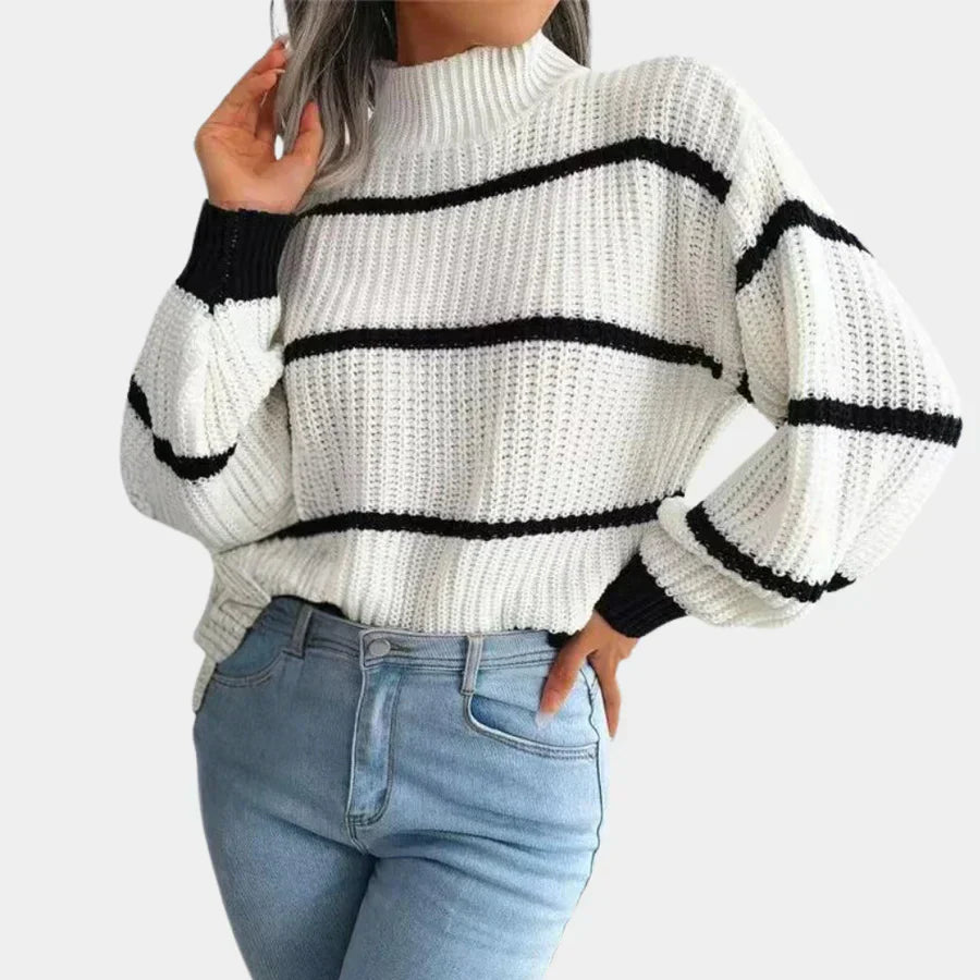 Pull Oversize Rayé Femme - Image 2