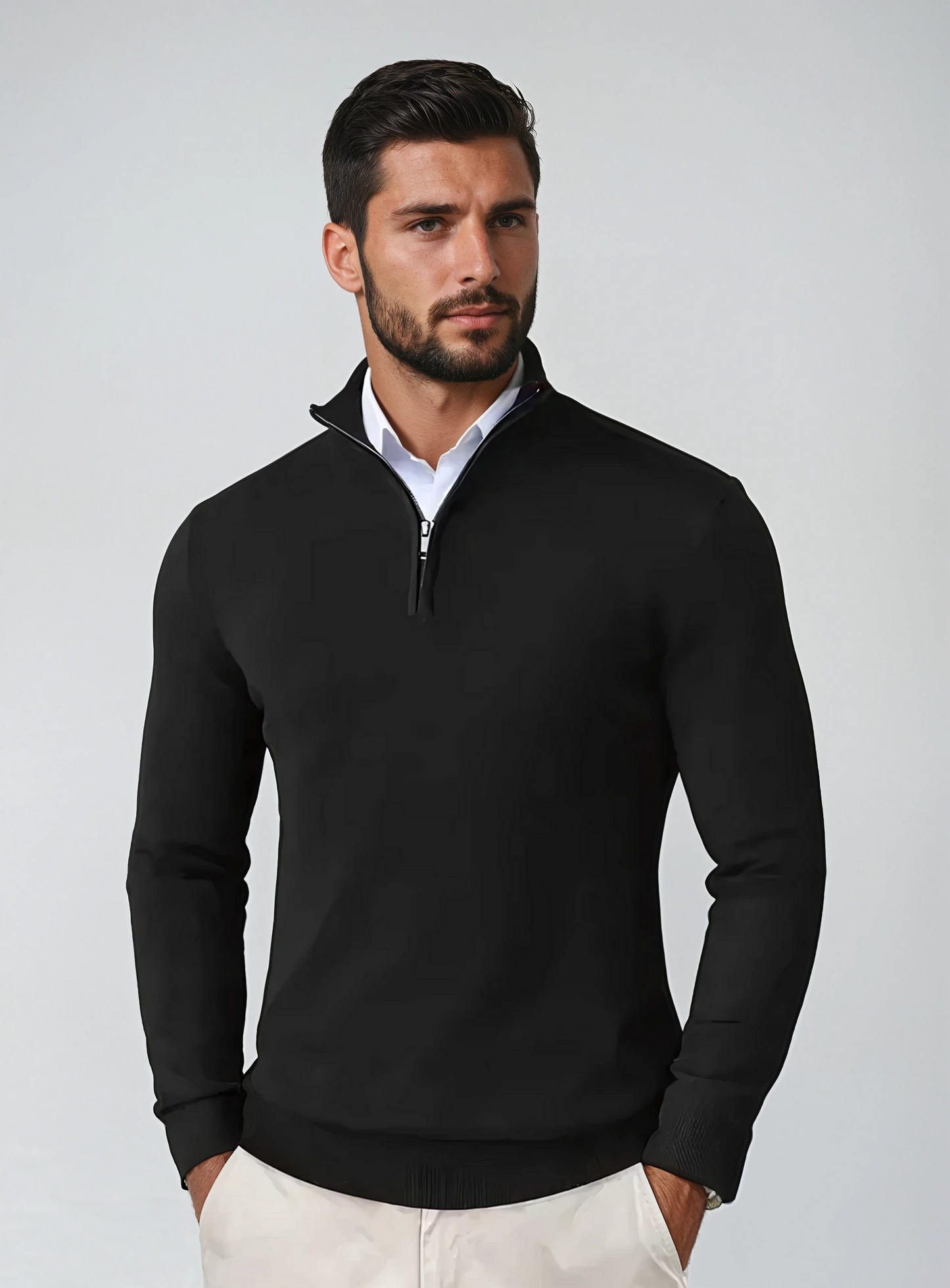 Pull Homme Col Zippé 1/4 - Image 3