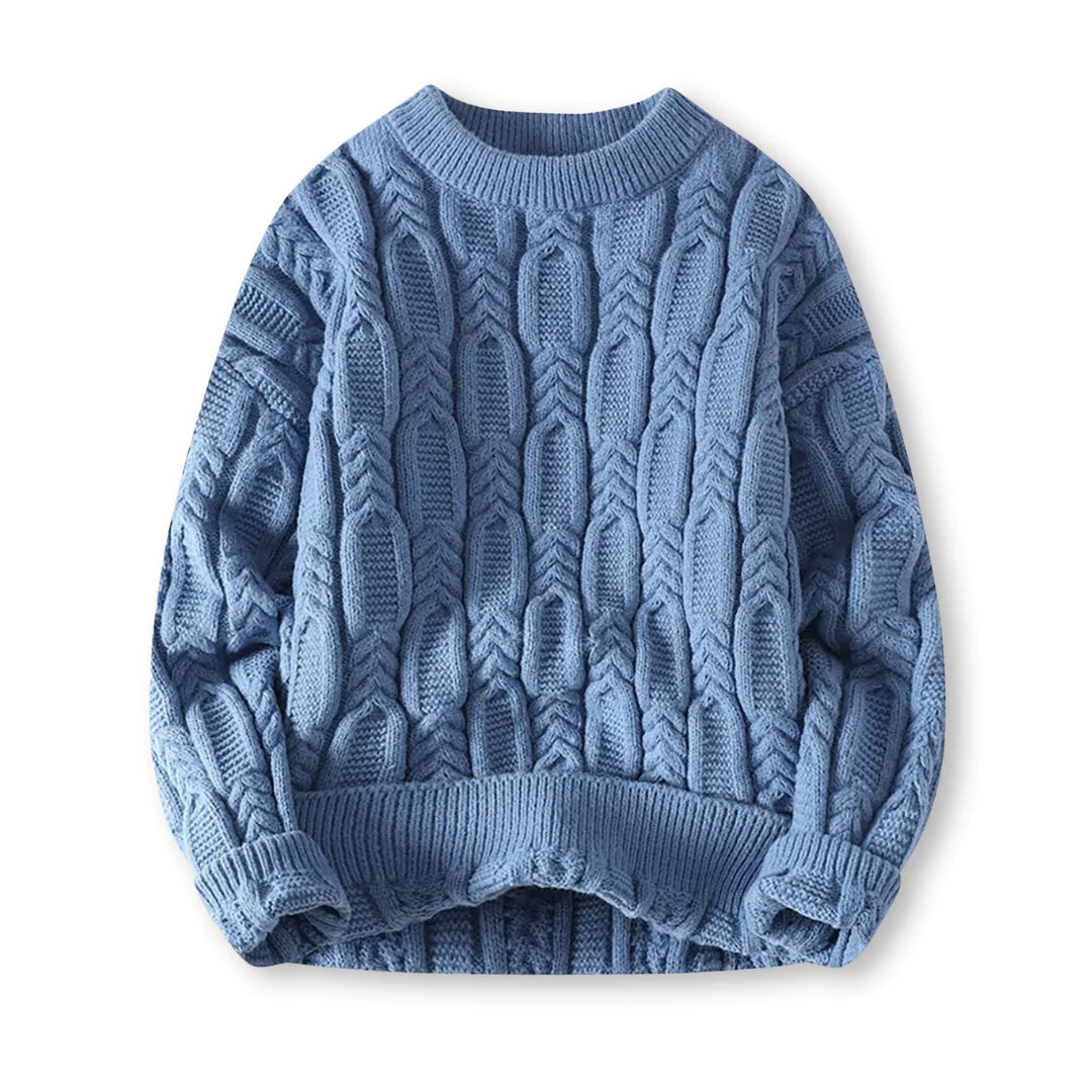 Pull Homme Col Rond Tricot Câble - Image 4
