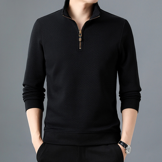 Pull Homme Col Zippé Manches Longues - Image 1