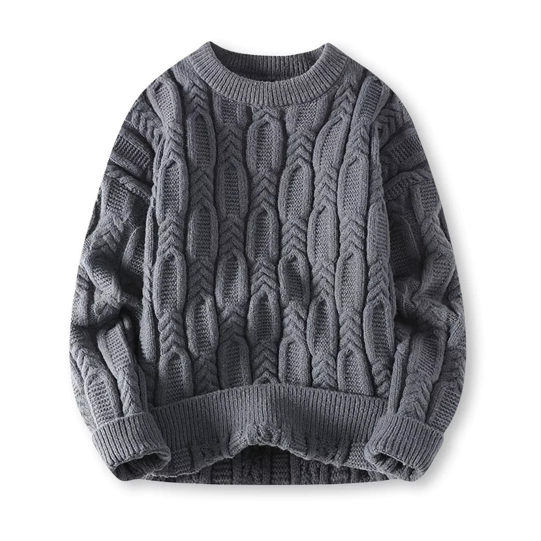 Pull Homme Col Rond Tricot Câble - Image 5