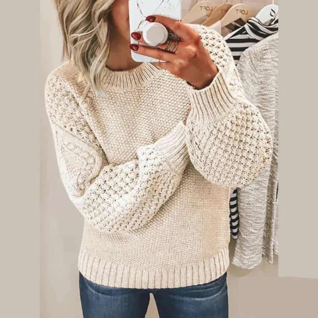 Pull Femme Col Rond En Tricot - Image 1