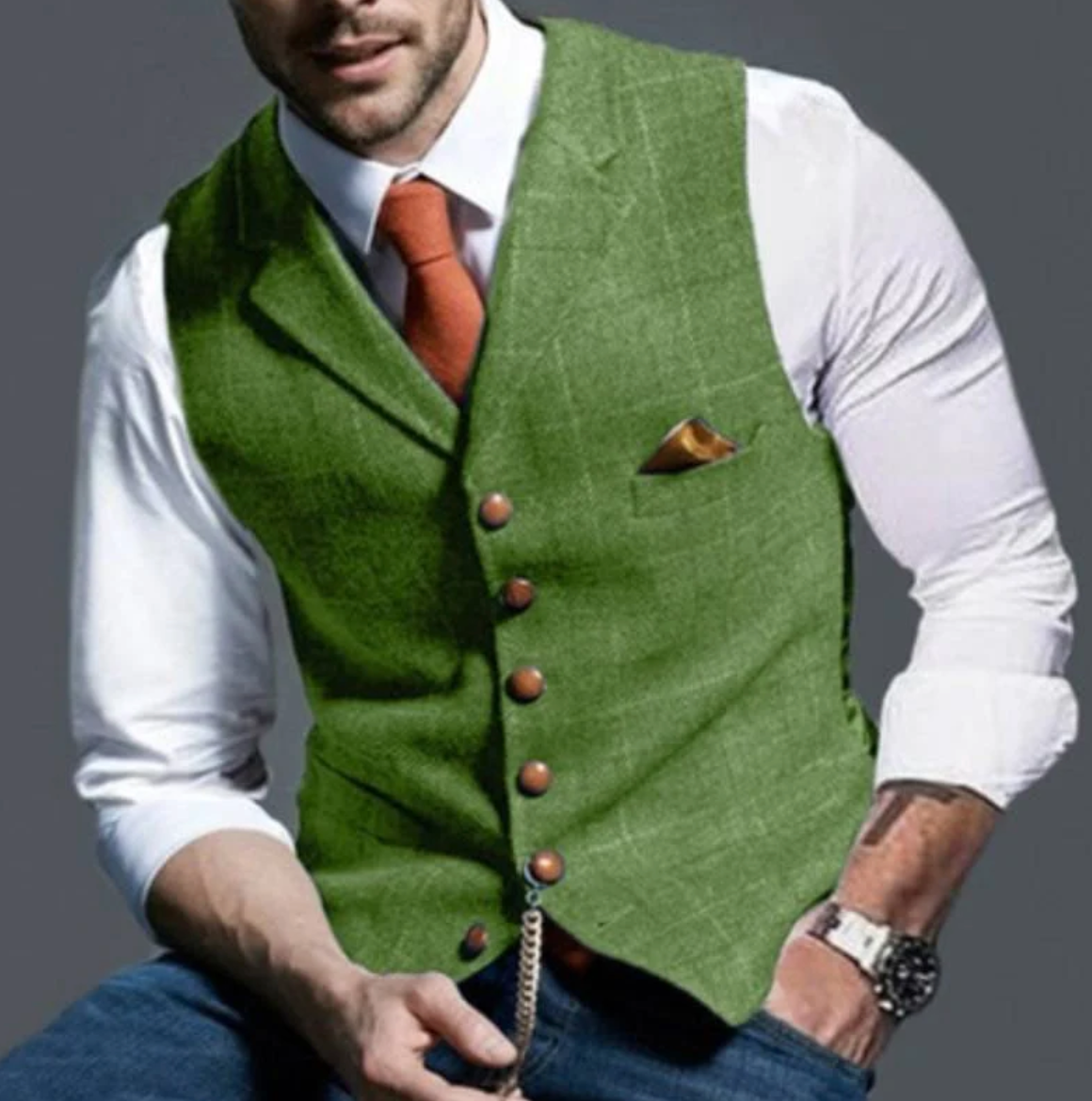 Gilet de cérémonie boutonné pour homme - Image 2
