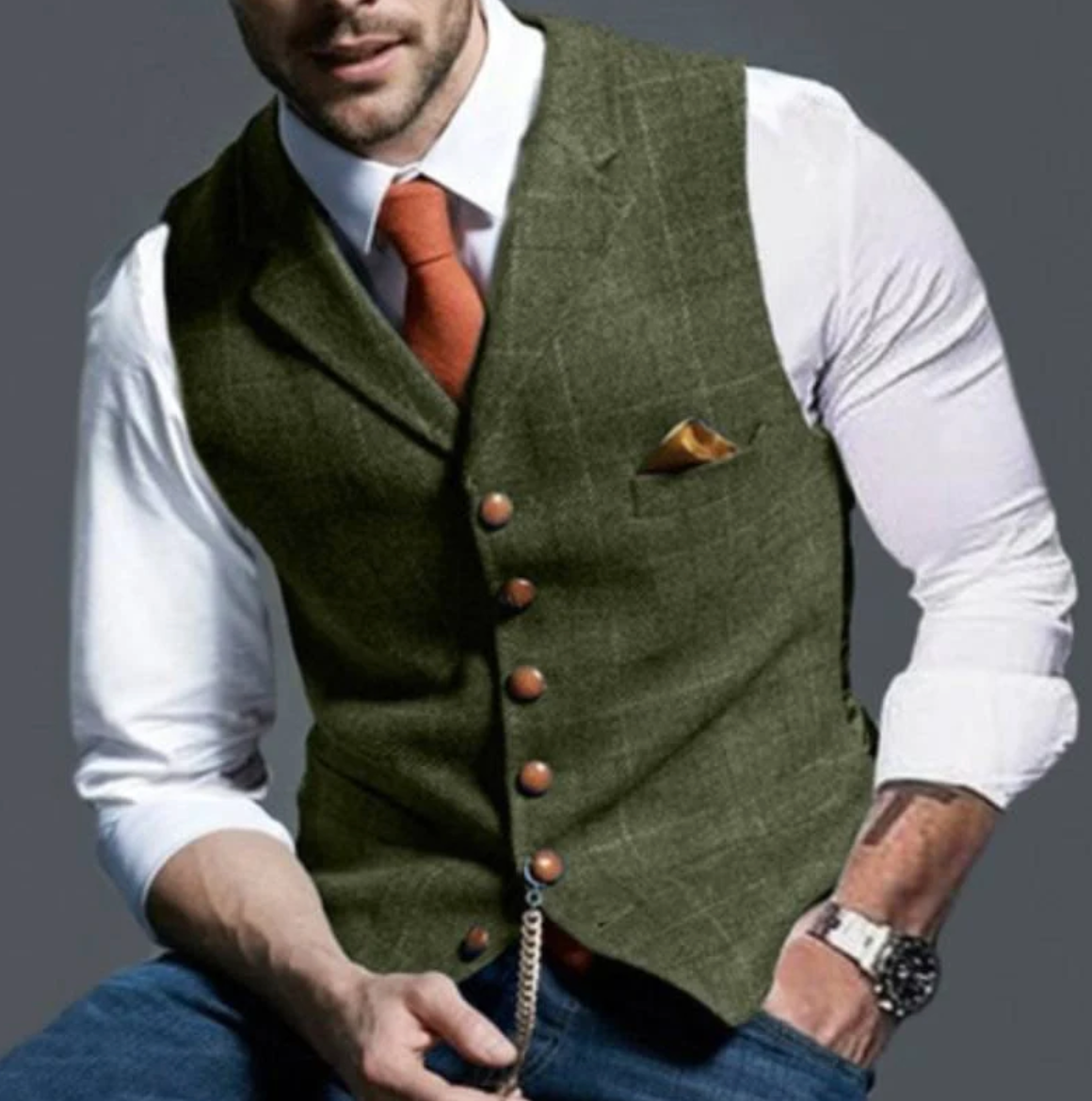 Gilet de cérémonie boutonné pour homme - Image 4