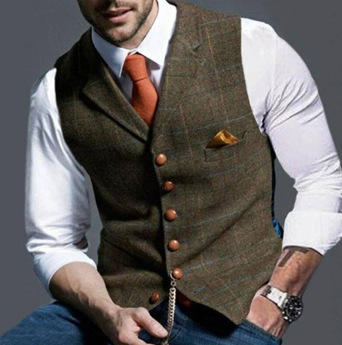 Gilet de cérémonie boutonné pour homme - Image 7