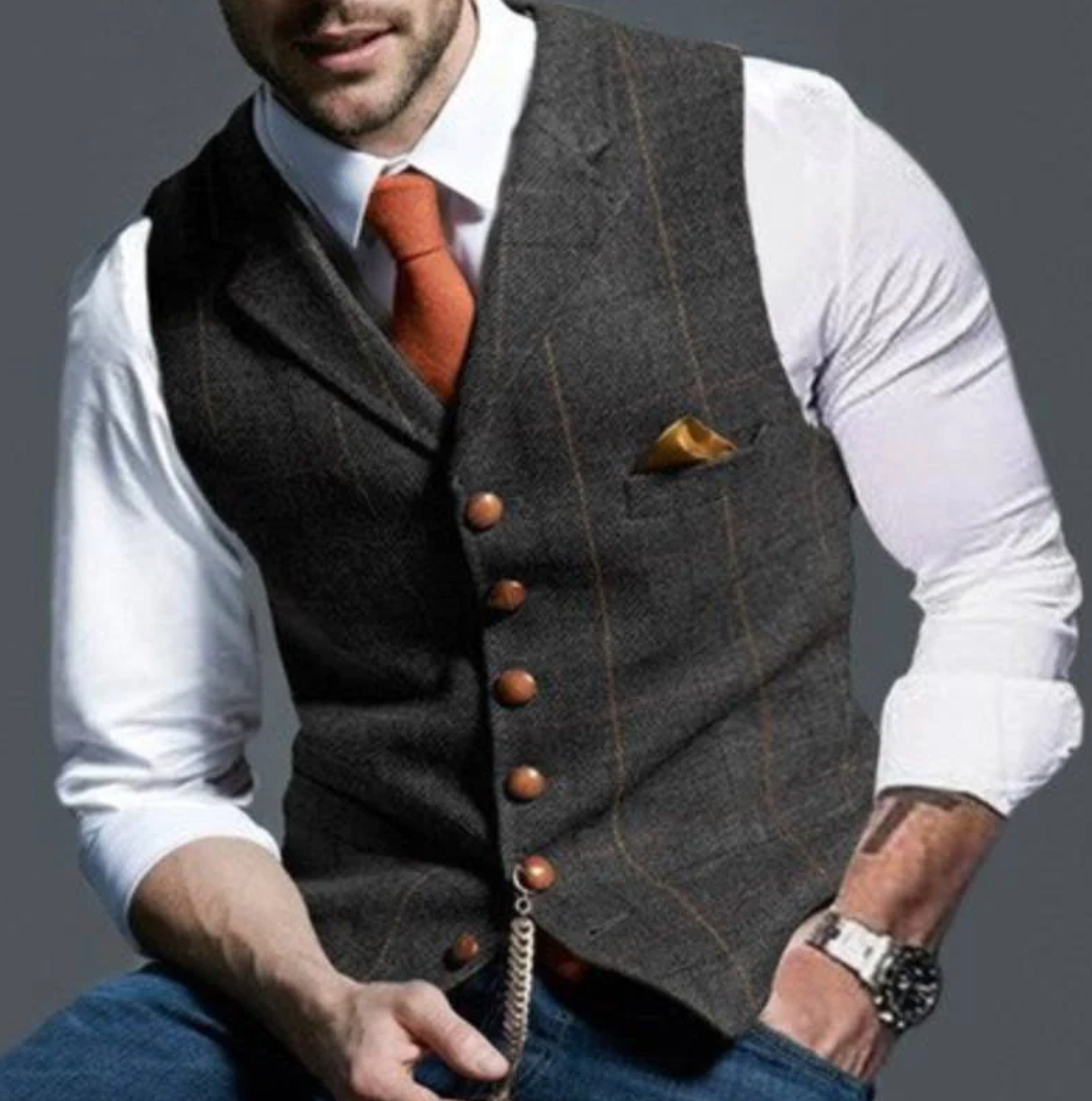 Gilet de cérémonie boutonné pour homme - Image 8