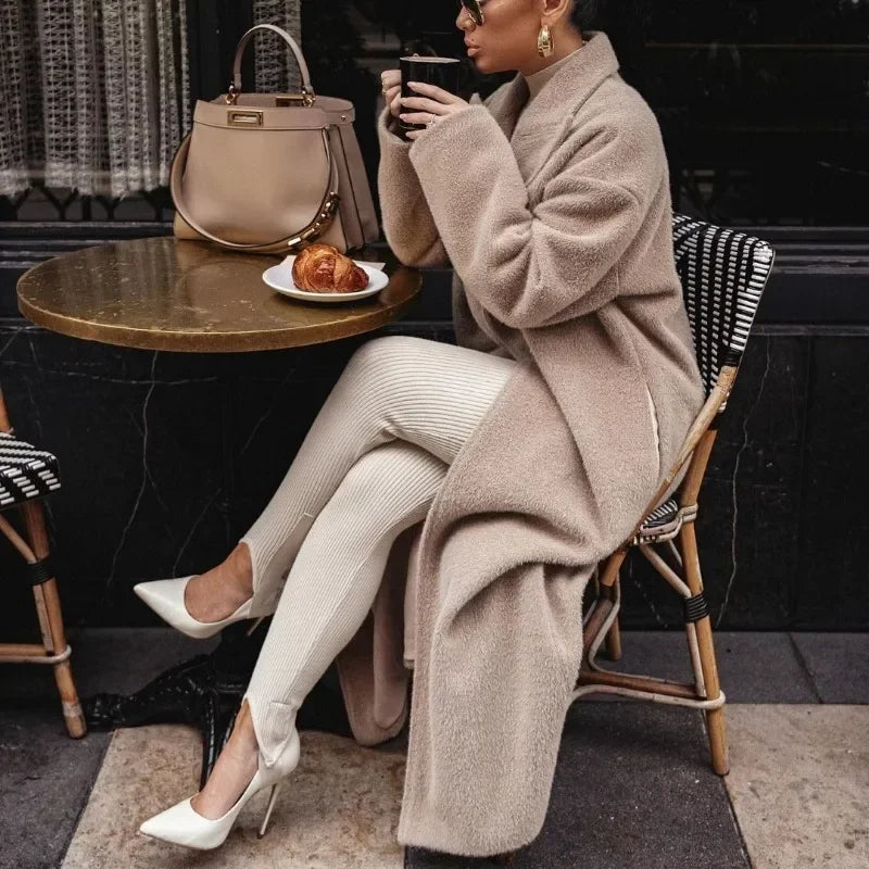 Manteau Femme à Revers Oversize - Image 6