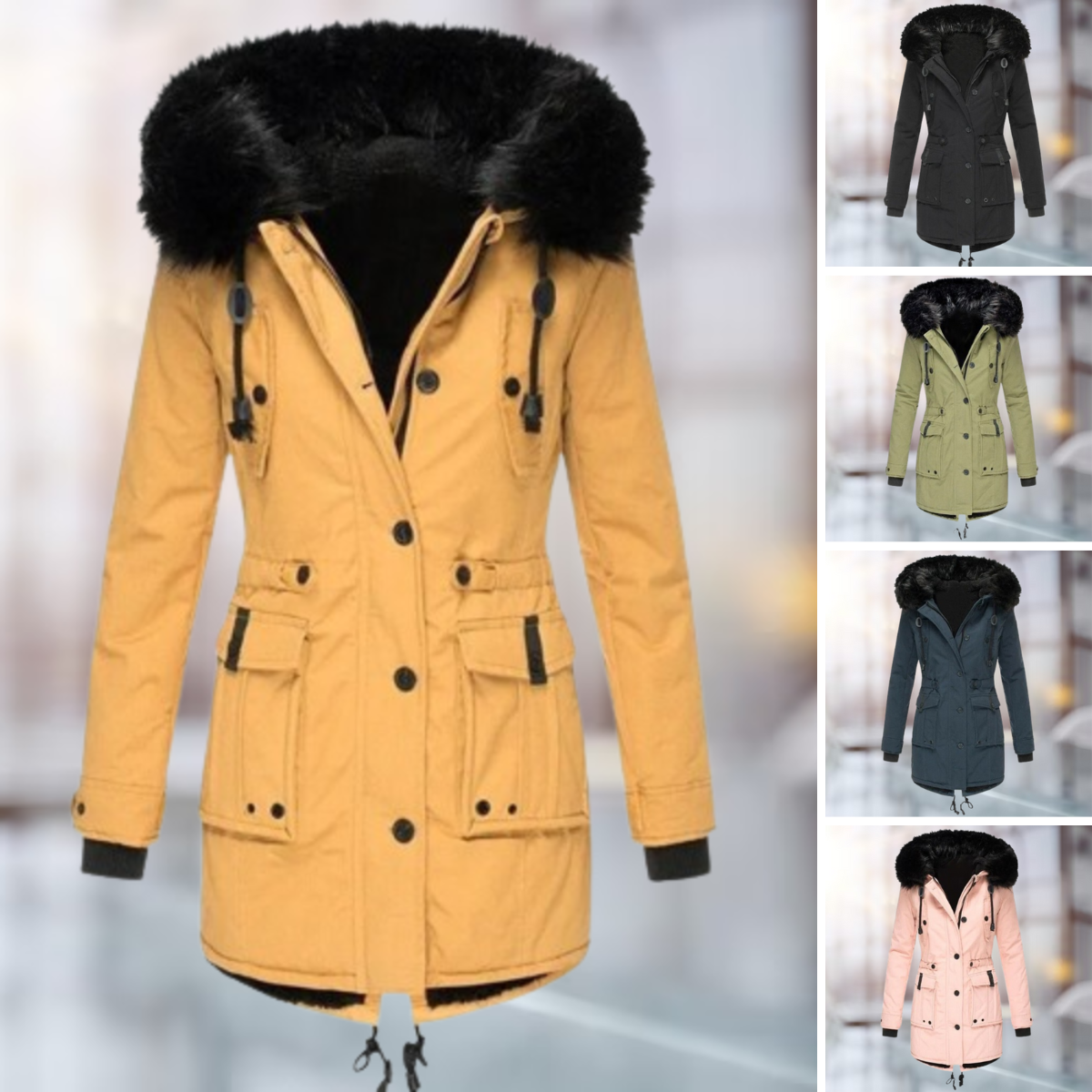 Parka Femme à Capuche en Fausse Fourrure - Image 8
