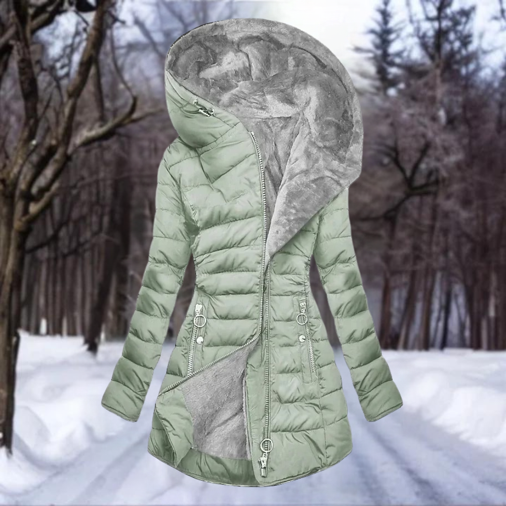 Manteau Rembourré Matelassé à Capuche pour Femme - Image 1