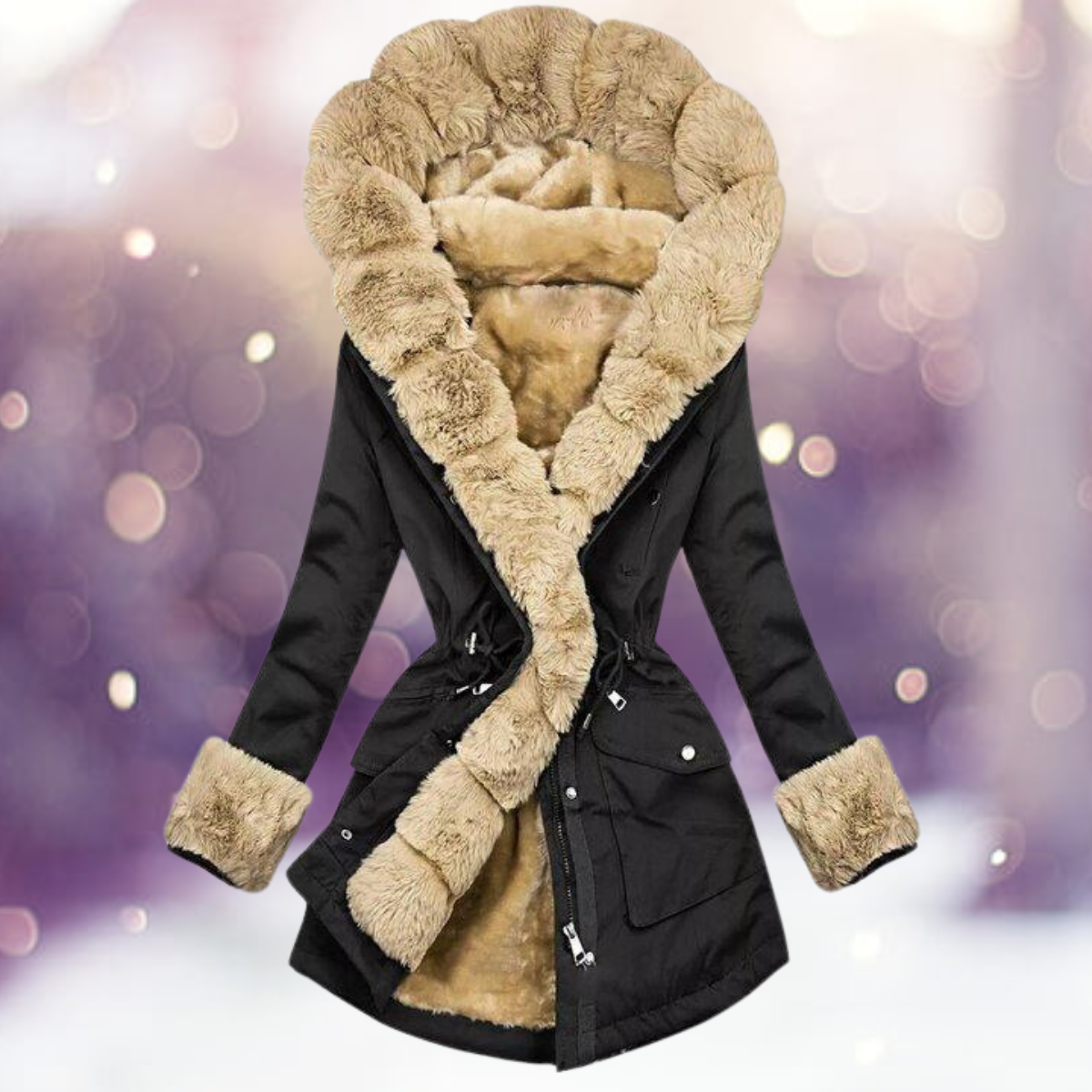 Veste à Capuche Femme avec Cordon de Serrage à la Taille - Image 2