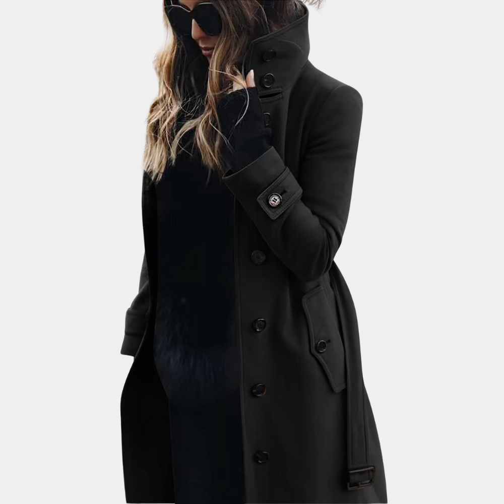 Manteau croisé ceinturé pour femme - Image 4