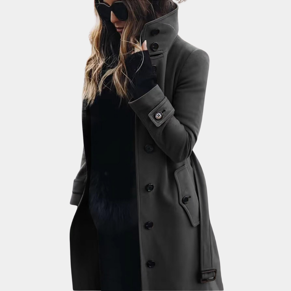 Manteau croisé ceinturé pour femme - Image 2