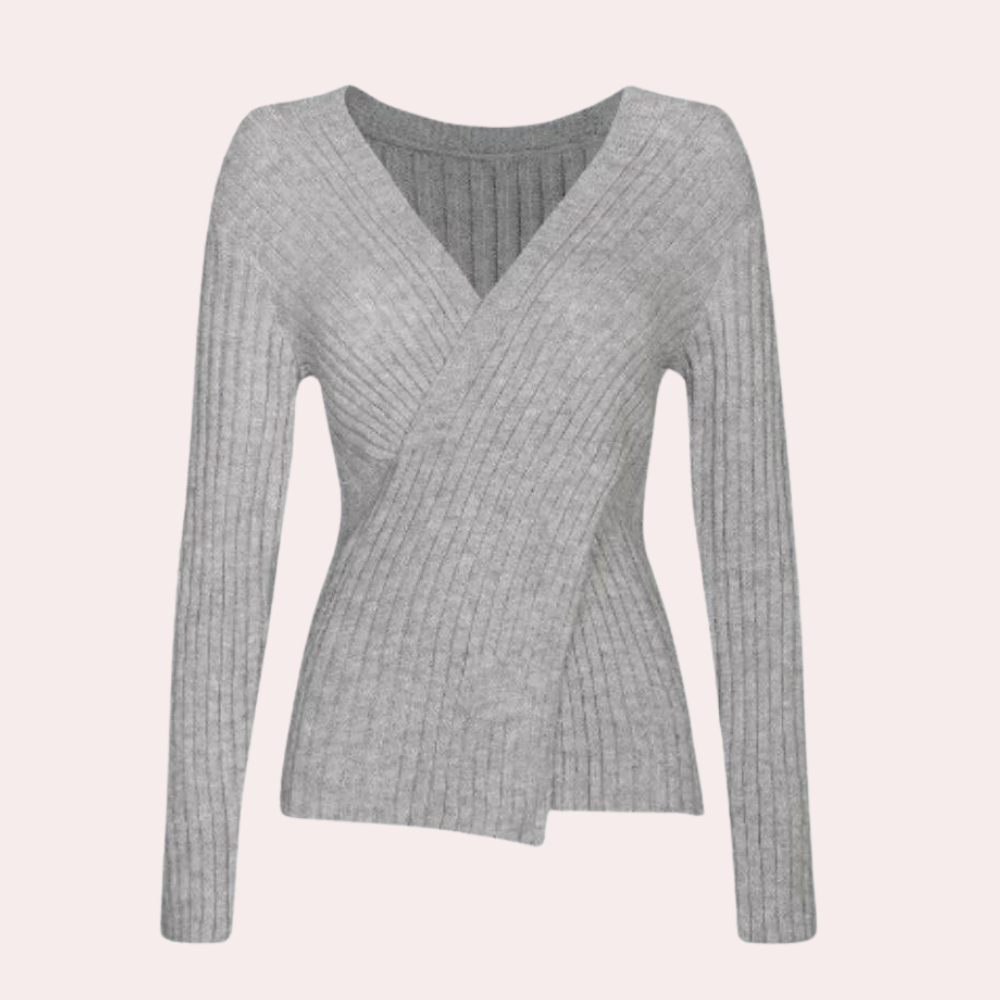 Pull Femme Cache-Cœur Col V - Image 2