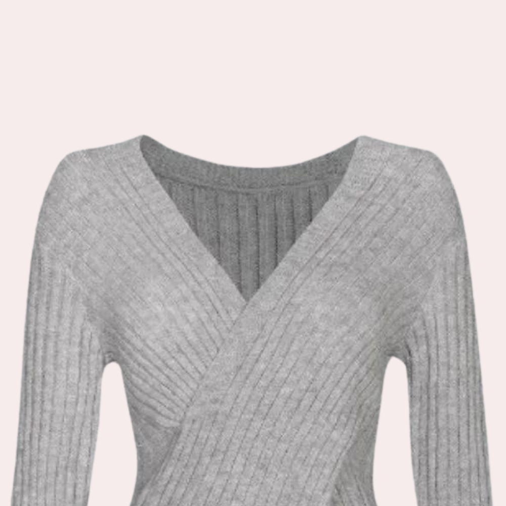Pull Femme Cache-Cœur Col V - Image 3
