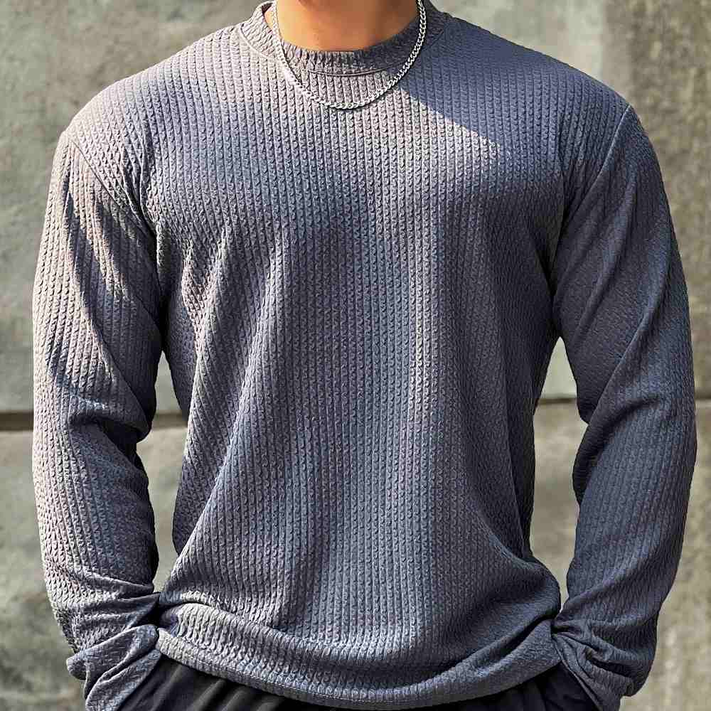 Pull texturé à col rond pour homme - Image 5