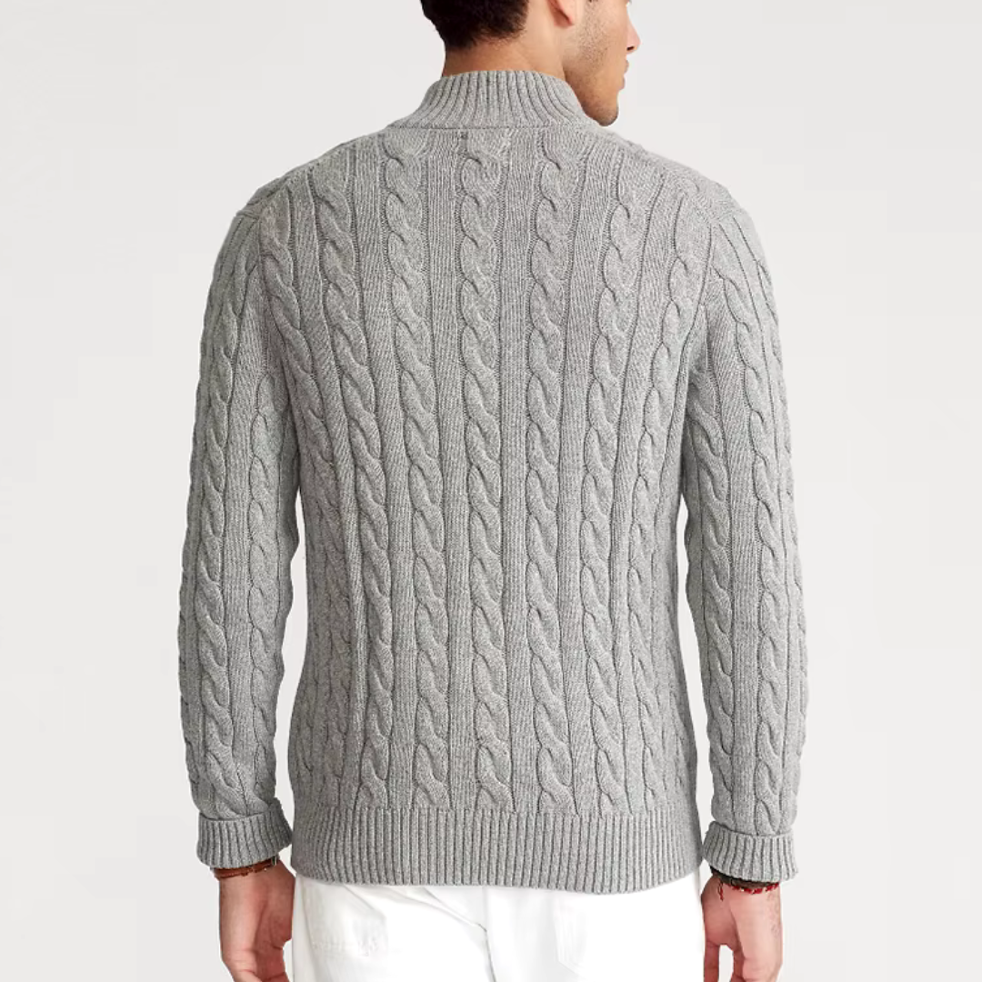 Pull Homme Maille Côtelée à Fermeture Éclair 1/4 - Image 3