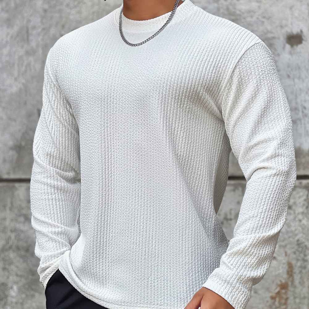 Pull texturé à col rond pour homme - Image 3