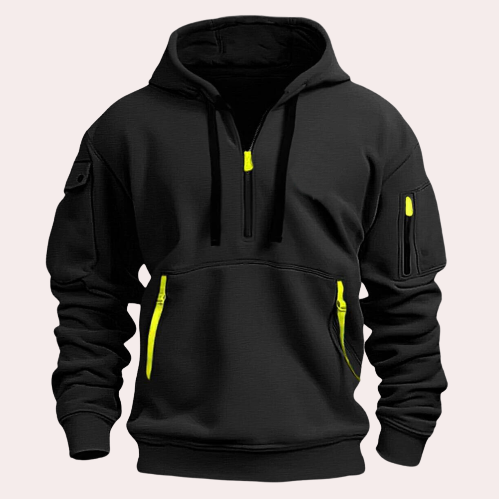 Sweat à Capuche Homme Demi-Zip avec Poche - Image 10