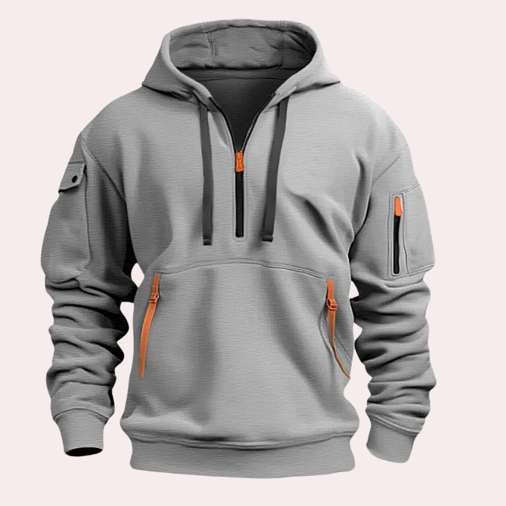 Sweat à Capuche Homme Demi-Zip avec Poche - Image 11