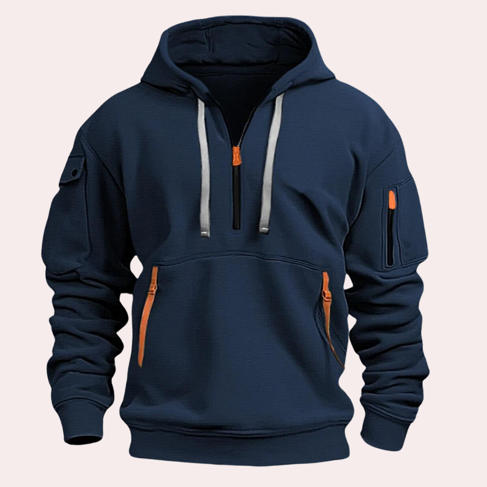 Sweat à Capuche Homme Demi-Zip avec Poche - Image 12
