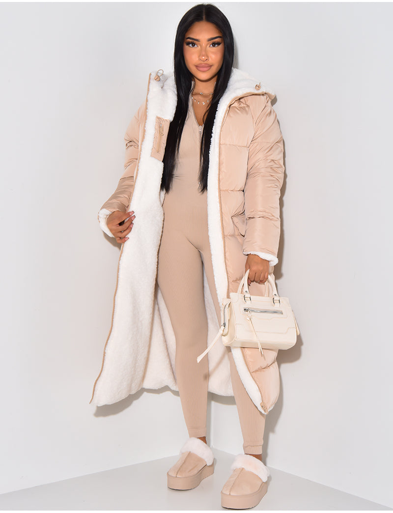 Manteau Long Rembourré à Capuche pour Femme - Image 6