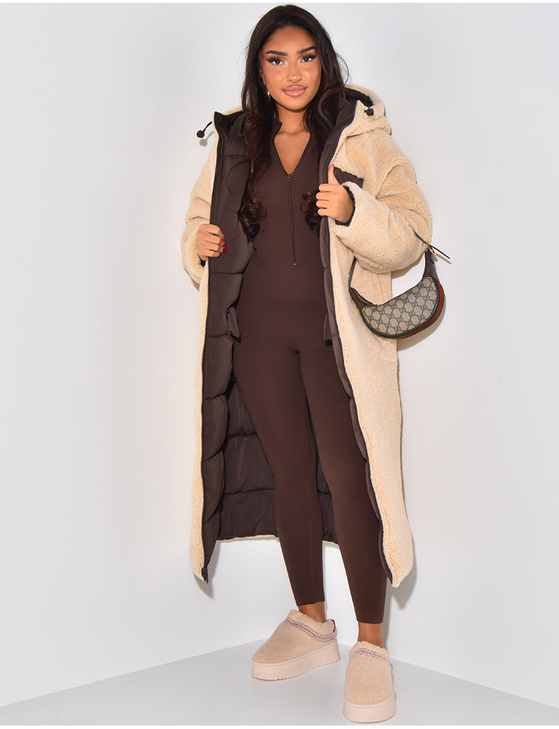 Manteau Long Rembourré à Capuche pour Femme - Image 12