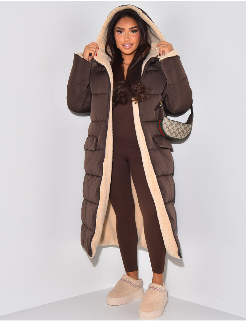 Manteau Long Rembourré à Capuche pour Femme - Image 10