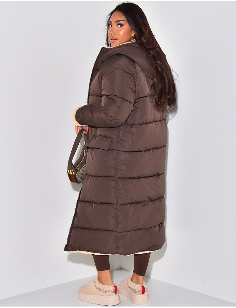Manteau Long Rembourré à Capuche pour Femme - Image 9