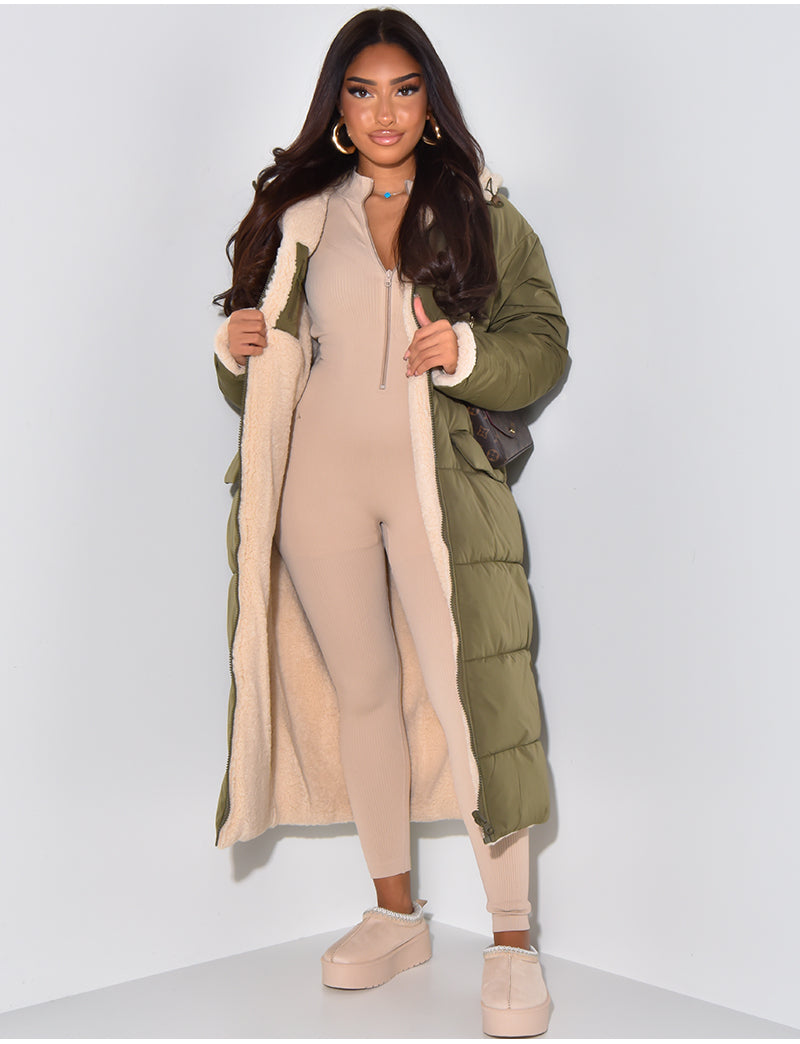 Manteau Long Rembourré à Capuche pour Femme - Image 17