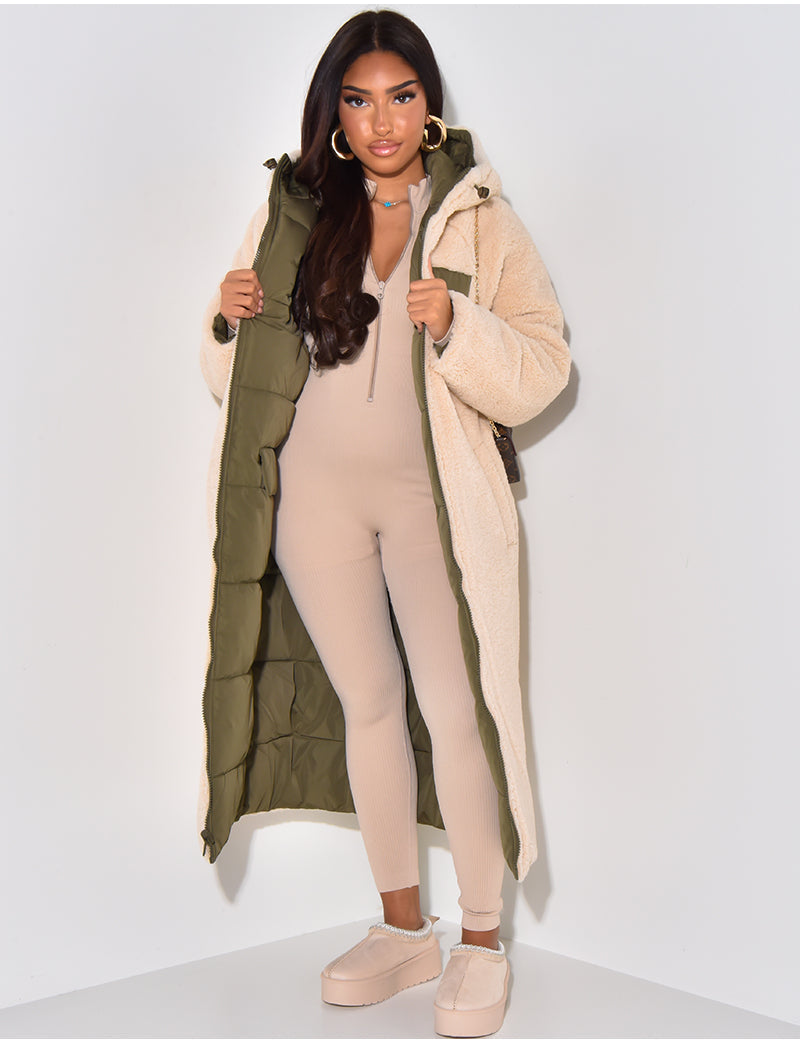 Manteau Long Rembourré à Capuche pour Femme - Image 13