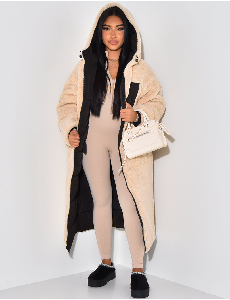 Manteau Long Rembourré à Capuche pour Femme - Image 4
