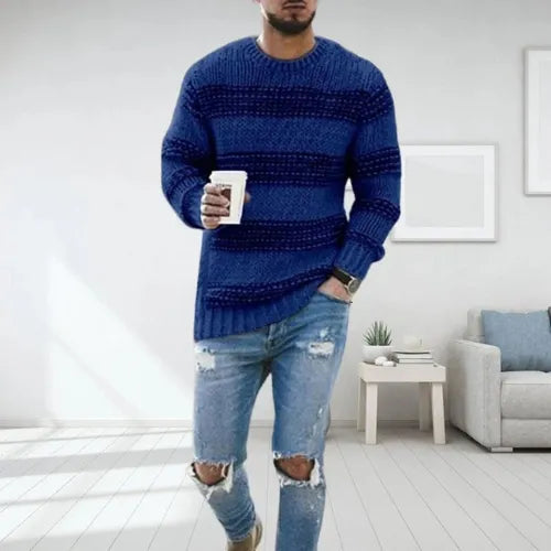 Pull rayé à col rond pour homme - Image 4