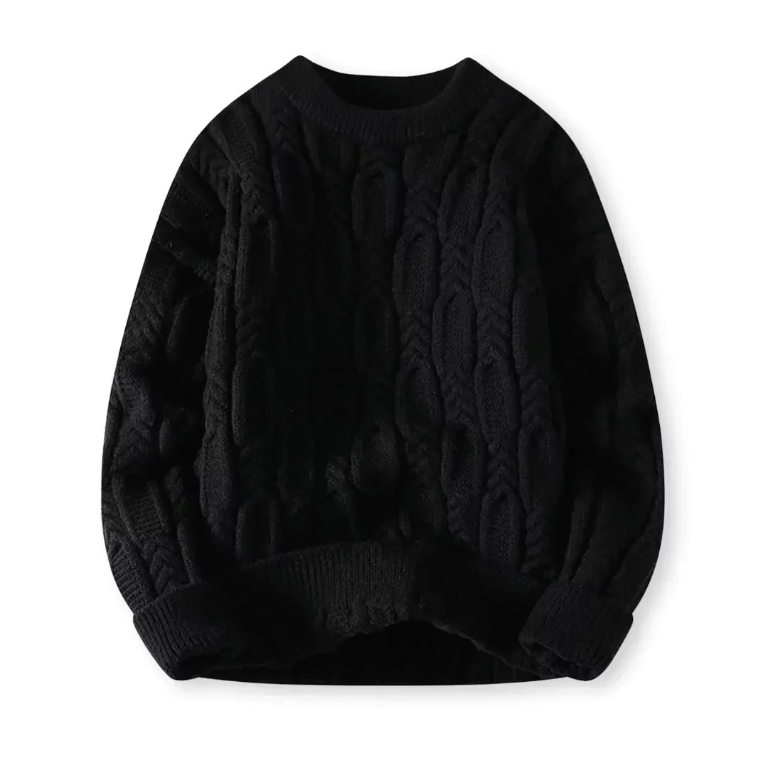 Pull Homme Col Rond Tricot Câble - Image 3