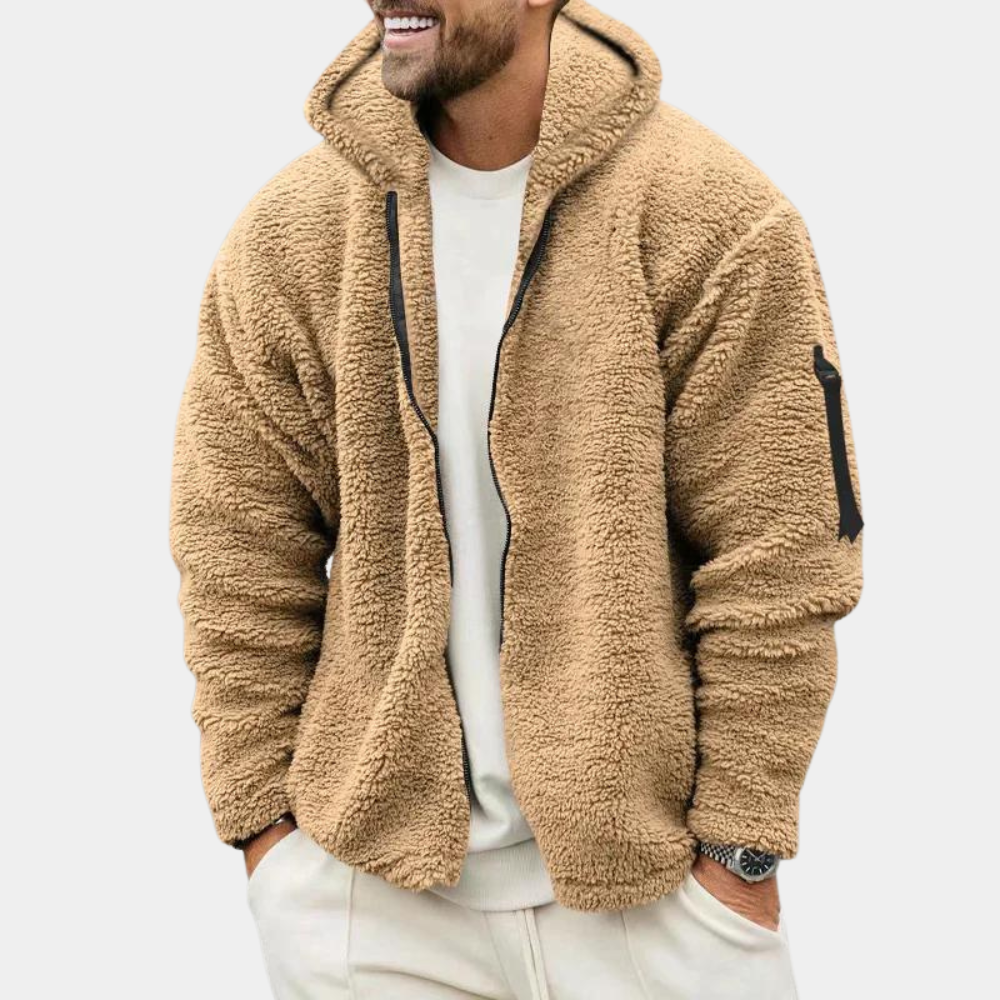 Veste zippée à capuche en molleton pour homme - Image 1