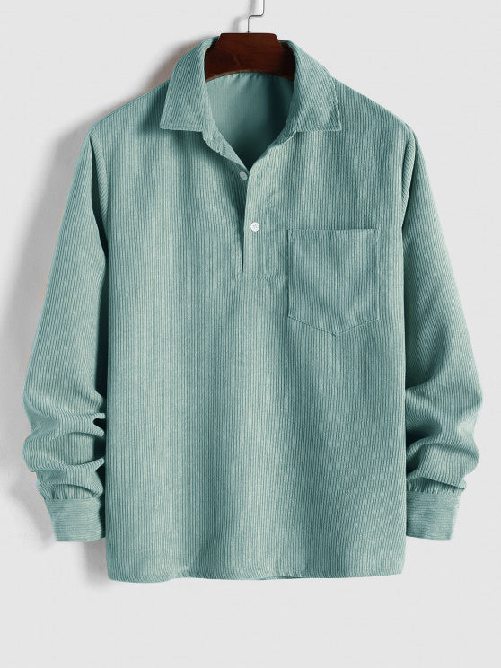 Chemise à Manches Longues et Col Cubain pour Homme - Image 5