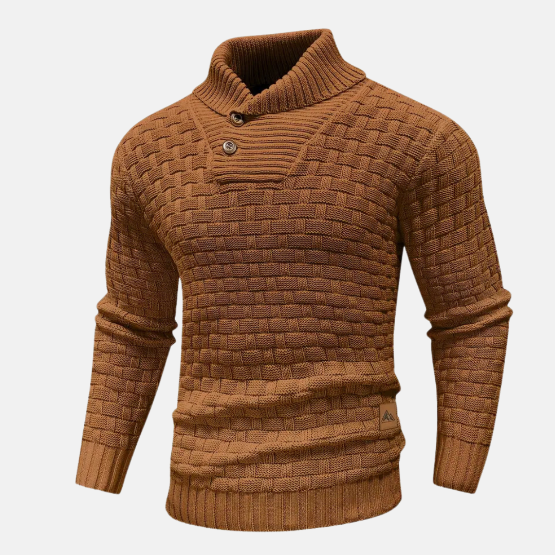Pull texturé à col châle pour homme - Image 4