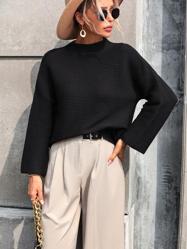 Pull Femme Tricot Côtelé Manches Longues - Image 5