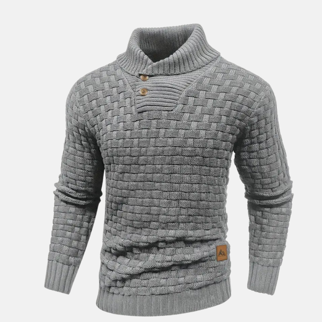 Pull texturé à col châle pour homme - Image 2