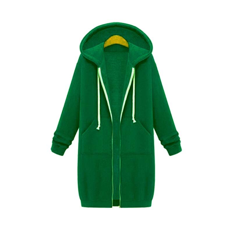 Veste Longue Zippée à Capuche pour Femme - Image 6