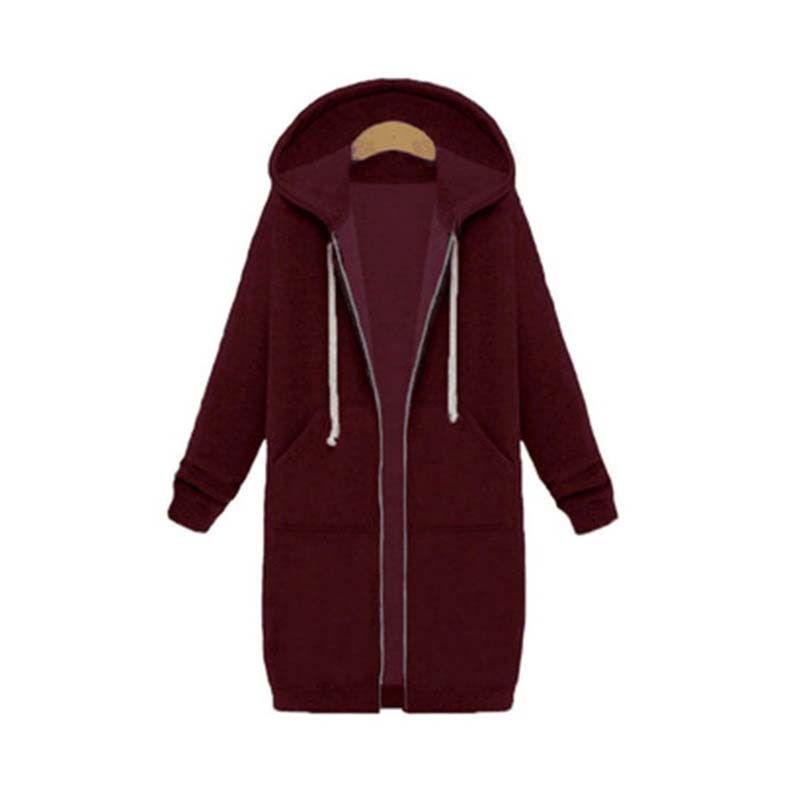 Veste Longue Zippée à Capuche pour Femme - Image 11