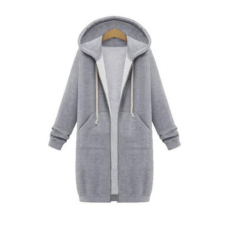 Veste Longue Zippée à Capuche pour Femme - Image 4