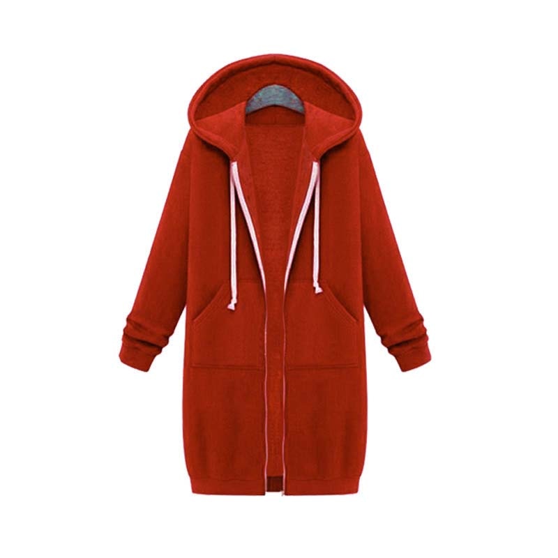 Veste Longue Zippée à Capuche pour Femme - Image 8