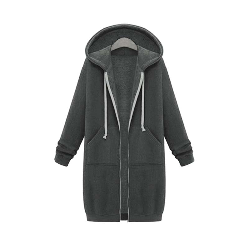 Veste Longue Zippée à Capuche pour Femme - Image 5