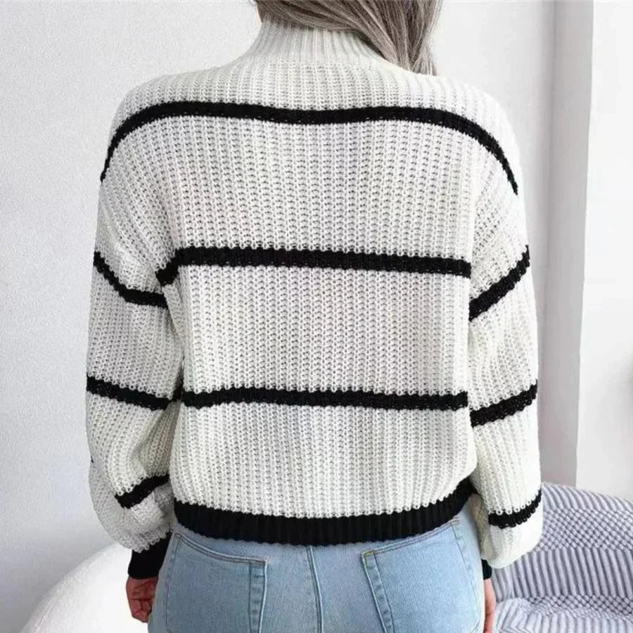 Pull Oversize Rayé Femme - Image 3